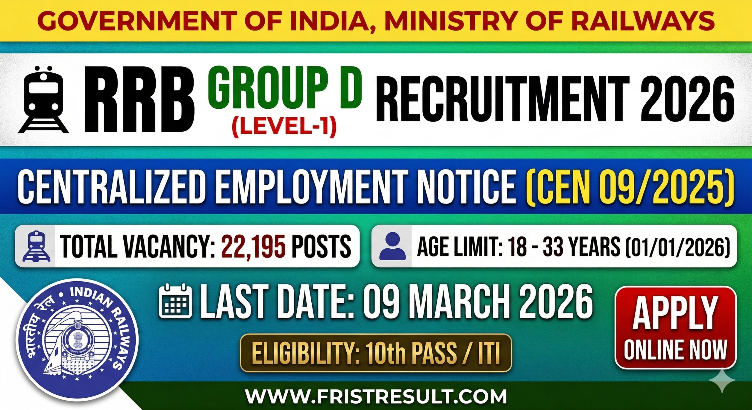 RRB Group D Recruitment 2026 Online Form